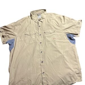 Under Armour Men's Beige and Blue Casual Shirt